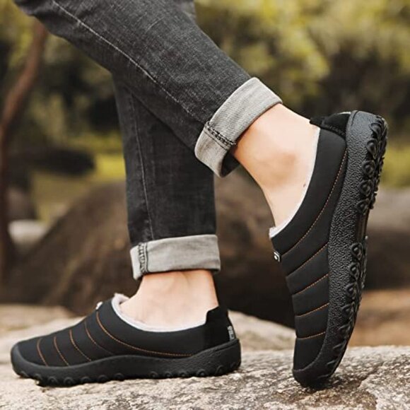 UBFEN Men's Women's Winter Warm Slippers with Fuzzy Plush Lining Slip on Shoes - Picture 1 of 11